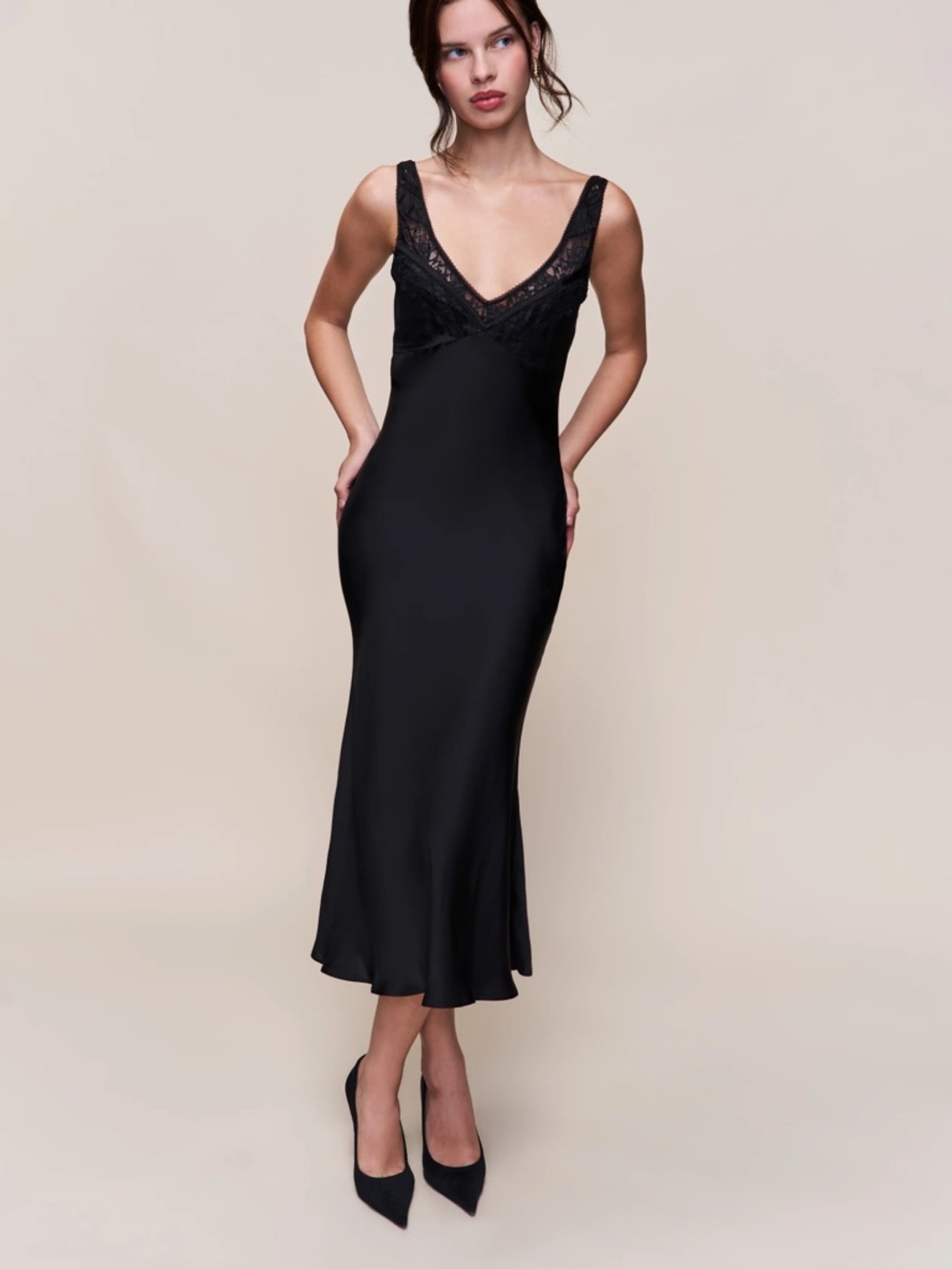 Danielle Guizio Scaosi Lace Detail Slip Dress